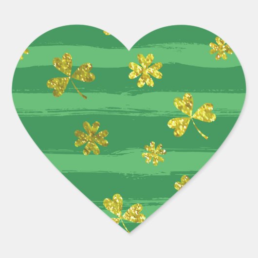 st patricks黄金のシャムロック ハートシール (正面)