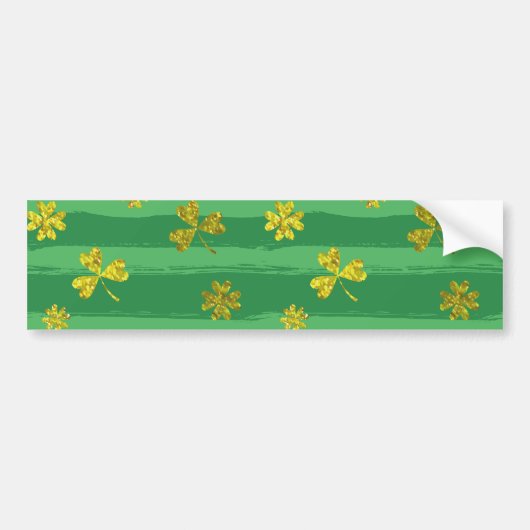 st patricks黄金のシャムロック バンパーステッカー (正面)