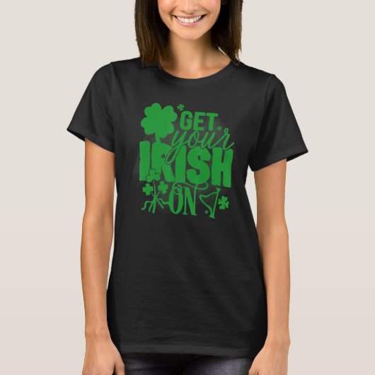 st patricks・シャムロックのメンズ・ウィメンズBでアイルランド語を入手 Tシャツ (正面)