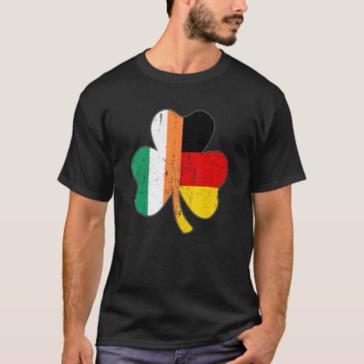 st patricks・ダのシャムロックの葉アイルランドのドイツ国旗 tシャツ (正面)