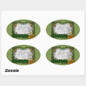 St patricks – 写真の追加 – Shamrock Frame 楕円形シール (シート)