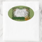 St patricks – 写真の追加 – Shamrock Frame 楕円形シール (バッグ)