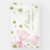 St. Patricks 1st Birthday Girl Banner Party Sign 横断幕 (縦)