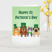 St Patricks Animal Friends Holiday Card カード (黄色い花)