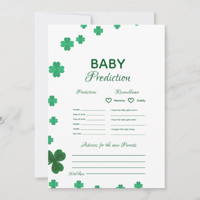 St Patrick's Baby予測ゲーム ベビーシャワーゲーム (正面)