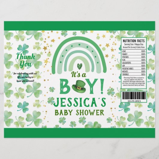 St Patrick's Boy Baby Shower Chipバッグ チラシ (正面)