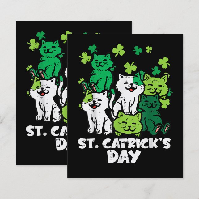St Patricks Catricks Day Cats Saint Pattys (正面/裏面)