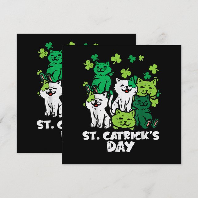 St Patricks Catricks Day Cats Saint Pattys (正面/裏面)