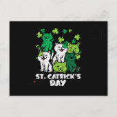 St Patricks Catricks Day Cats Saint Pattys インビテーションポストカード (裏面)