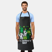 St Patricks Catricks Day Cats Saint Pattys エプロン (着用した状態)