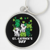St Patricks Catricks Day Cats Saint Pattys キーホルダー (正面)