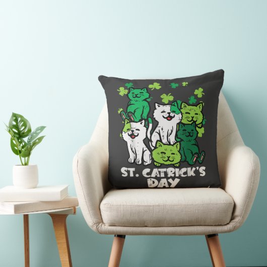 St Patricks Catricks Day Cats Saint Pattys クッション (椅子)