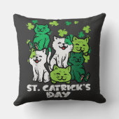 St Patricks Catricks Day Cats Saint Pattys クッション (裏面)
