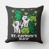 St Patricks Catricks Day Cats Saint Pattys クッション (正面)