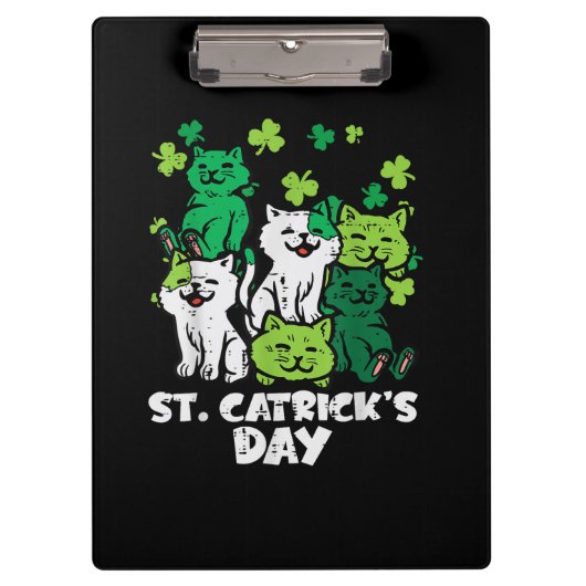 St Patricks Catricks Day Cats Saint Pattys クリップボード (正面)