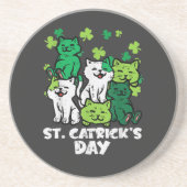 St Patricks Catricks Day Cats Saint Pattys コースター (正面)
