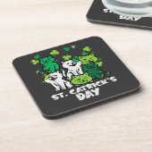 St Patricks Catricks Day Cats Saint Pattys コースター (左側)