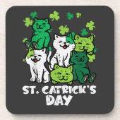St Patricks Catricks Day Cats Saint Pattys コースター (正面)
