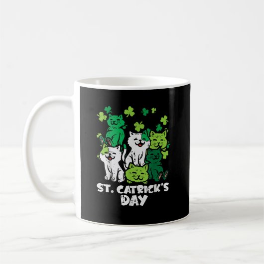 St Patricks Catricks Day Cats Saint Pattys コーヒーマグカップ (左)