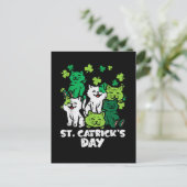 St Patricks Catricks Day Cats Saint Pattys シーズンポストカード (スタンド正面)