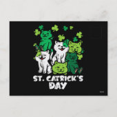 St Patricks Catricks Day Cats Saint Pattys シーズンポストカード (裏面)