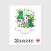 St Patricks Catricks Day Cats Saint Pattys シール (シート)