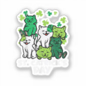 St Patricks Catricks Day Cats Saint Pattys シール (正面)