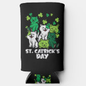 St Patricks Catricks Day Cats Saint Pattys スリム缶クーラー (正面)