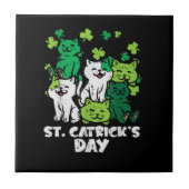 St Patricks Catricks Day Cats Saint Pattys タイル (正面)