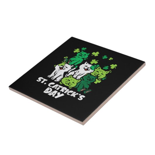 St Patricks Catricks Day Cats Saint Pattys タイル (側面)