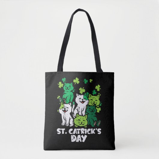 St Patricks Catricks Day Cats Saint Pattys トートバッグ (正面)