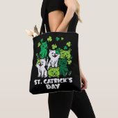 St Patricks Catricks Day Cats Saint Pattys トートバッグ (クローズアップ)