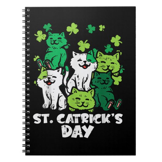 St Patricks Catricks Day Cats Saint Pattys ノートブック (正面)