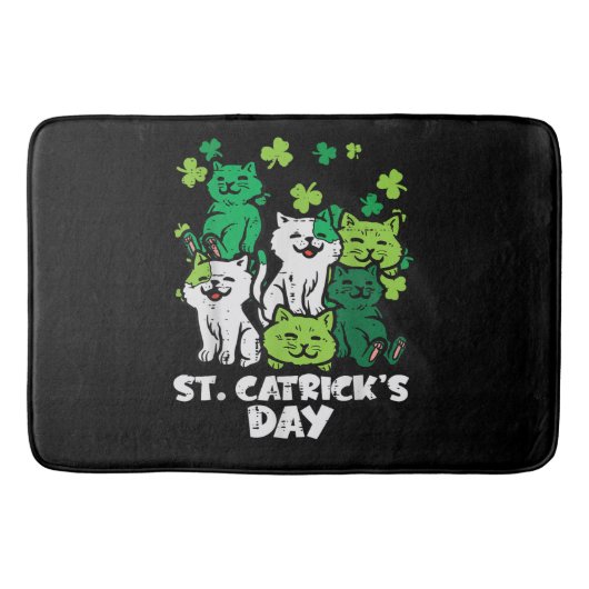 St Patricks Catricks Day Cats Saint Pattys バスマット (正面)