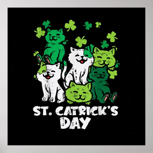 St Patricks Catricks Day Cats Saint Pattys ポスター (正面)