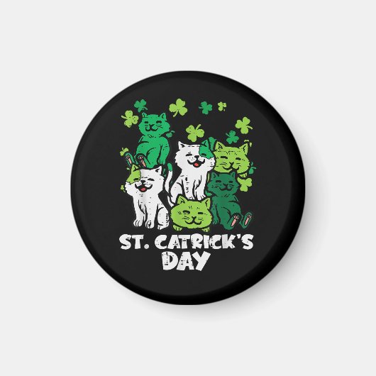 St Patricks Catricks Day Cats Saint Pattys マグネット (正面)