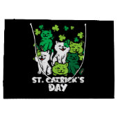 St Patricks Catricks Day Cats Saint Pattys ラージペーパーバッグ (裏面)