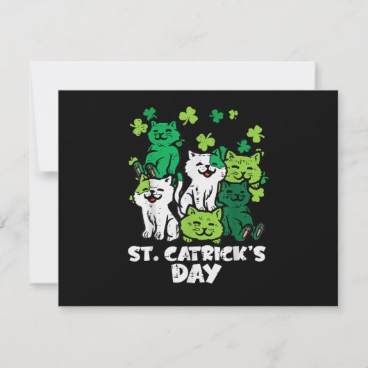 St Patricks Catricks Day Cats Saint Pattys 招待状 (正面)