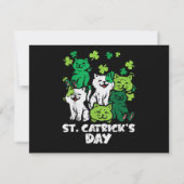 St Patricks Catricks Day Cats Saint Pattys 招待状 (裏面)