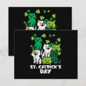 St Patricks Catricks Day Cats Saint Pattys 招待状 (正面/裏面)