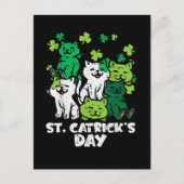 St Patricks Catricks Day Cats Saint Pattys 案内ポストカード (正面)