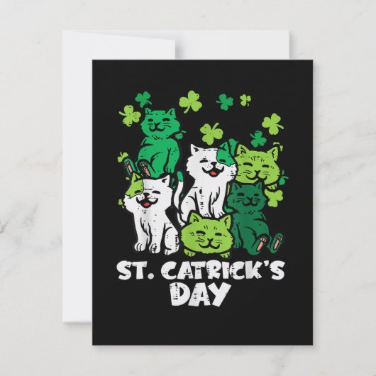St Patricks Catricks Day Cats Saint Pattys 案内状 (正面)
