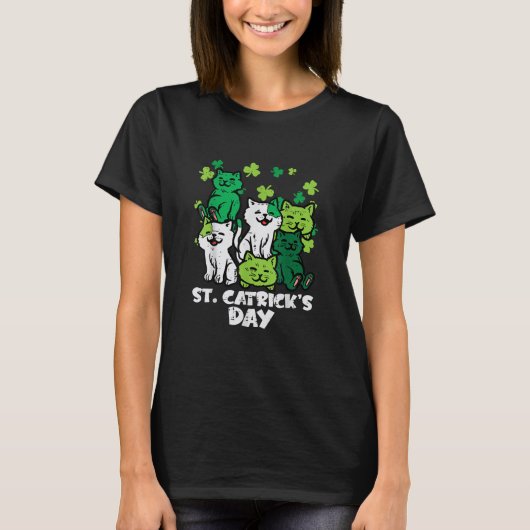 St Patricks Catricks Day Cats Saint Pattys Tシャツ (正面)