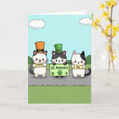 St Patricks Cats Happy Day Card カード (黄色い花)