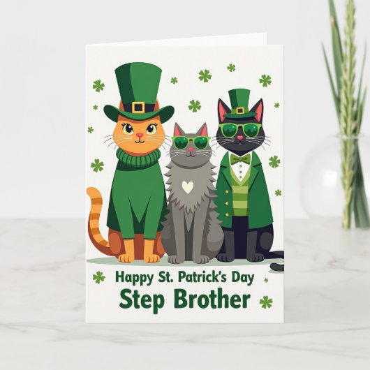 St Patricks Cats Step Brother Card カード (正面)
