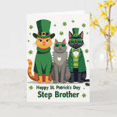 St Patricks Cats Step Brother Card カード (黄色い花)
