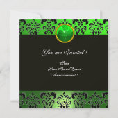ST. PATRICK'S CELTIC HEART Green Damask 招待状 (裏面)
