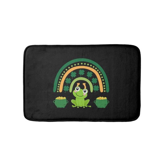 st patricks dayおもしろいかわいいカエル バスマット (正面)