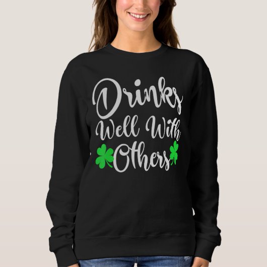 st patricks dayおもしろいとOの飲み物 スウェットシャツ (正面)