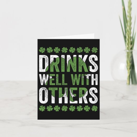 st patricks dayおもしろいは他のビールとよく飲む カード (正面)